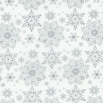 Blizzard Fun 2053-09 White/Gray by Jan Shade Beach for Henry Glass Fabrics, Image