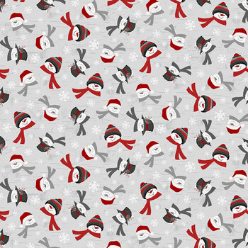 Blizzard Fun 2054-90 Light Gray by Jan Shade Beach for Henry Glass Fabrics, Image