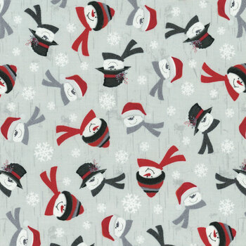 Blizzard Fun 2054-90 Light Gray by Jan Shade Beach for Henry Glass Fabrics, Image