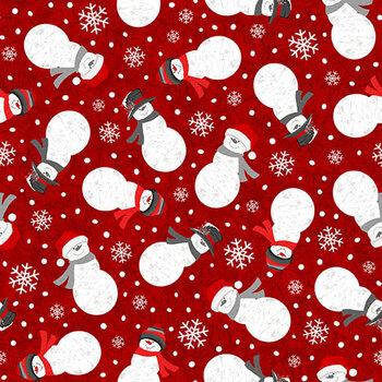 Blizzard Fun 2059-88 Red by Jan Shade Beach for Henry Glass Fabrics, Image