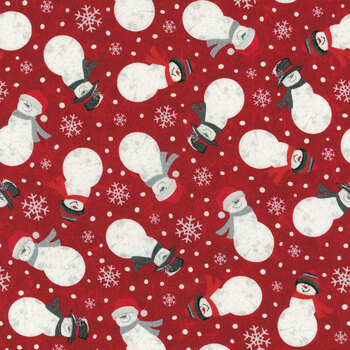 Blizzard Fun 2059-88 Red by Jan Shade Beach for Henry Glass Fabrics, Image