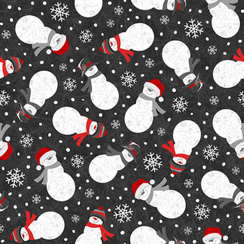 Blizzard Fun 2059-99 Charcoal by Jan Shade Beach for Henry Glass Fabrics, Image