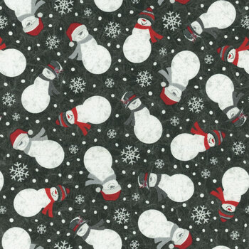 Blizzard Fun 2059-99 Charcoal by Jan Shade Beach for Henry Glass Fabrics, Image