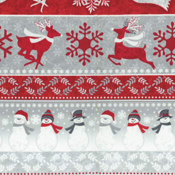 Blizzard Fun 2060-89 Red/Gray by Jan Shade Beach for Henry Glass Fabrics, Image