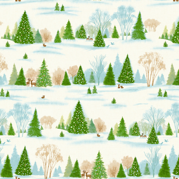 Frosty and Forest Friends 2039-46 Multi by Stacy West for Henry Glass Fabrics, Image