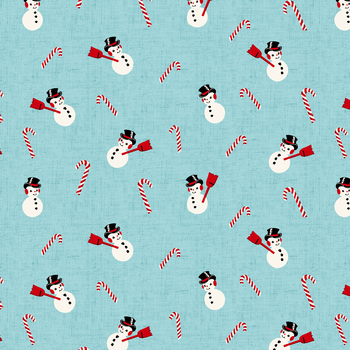 Frosty and Forest Friends 2048-11 Blue by Stacy West for Henry Glass Fabrics, Image