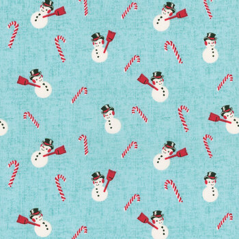 Frosty and Forest Friends 2048-11 Blue by Stacy West for Henry Glass Fabrics, Image