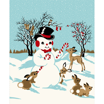 Frosty and Forest Friends 2049P-11 Panel Multi by Stacy West for Henry Glass Fabrics, Image