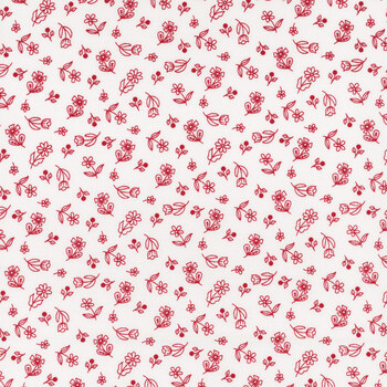 Redberry Lane 3489-18 White by Gail Pan for Henry Glass Fabrics, Image