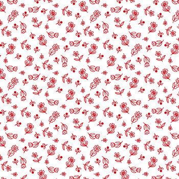 Redberry Lane 3489-18 White by Gail Pan for Henry Glass Fabrics, Image