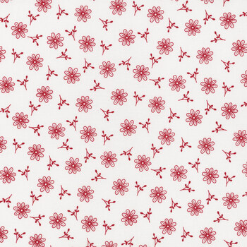 Redberry Lane 3490-18 White by Gail Pan for Henry Glass Fabrics, Image