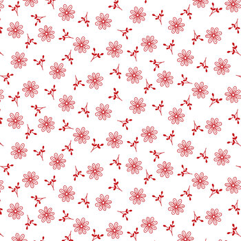 Redberry Lane 3490-18 White by Gail Pan for Henry Glass Fabrics, Image