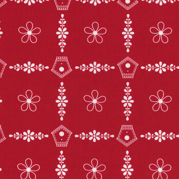 Redberry Lane 3491-80 Red by Gail Pan for Henry Glass Fabrics, Image