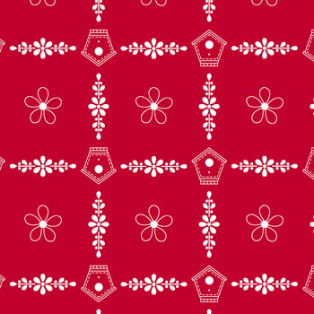 Redberry Lane 3491-80 Red by Gail Pan for Henry Glass Fabrics, Image