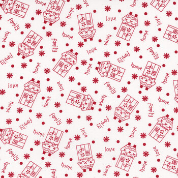 Redberry Lane 3494-18 White by Gail Pan for Henry Glass Fabrics, Image