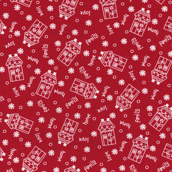 Redberry Lane 3494-80 Red by Gail Pan for Henry Glass Fabrics, Image