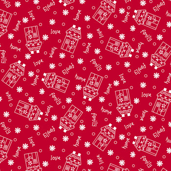 Redberry Lane 3494-80 Red by Gail Pan for Henry Glass Fabrics, Image