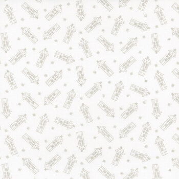 Redberry Lane 3497-18 White by Gail Pan for Henry Glass Fabrics, Image
