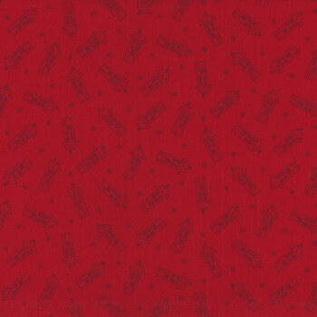 Redberry Lane 3497-88 Red by Gail Pan for Henry Glass Fabrics, Image