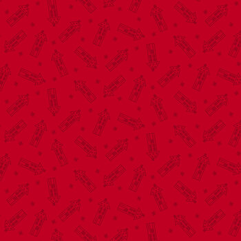 Redberry Lane 3497-88 Red by Gail Pan for Henry Glass Fabrics, Image