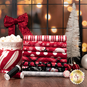 Snow Crew Flannel  8 FQ Set by Barb Tourtillotte for Henry Glass Fabrics, Image