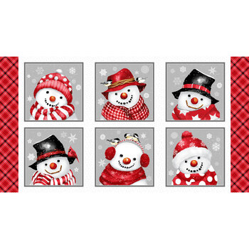 Snow Crew Flannel 1284-89 Multi by Barb Tourtillotte for Henry Glass Fabrics, Image