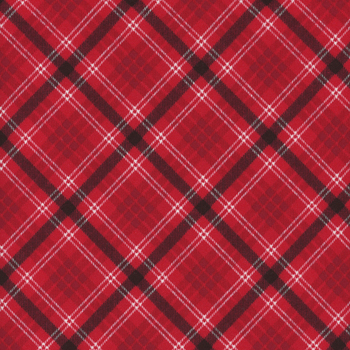 Snow Crew Flannel F1285-88 Red by Barb Tourtillotte for Henry Glass Fabrics, Image