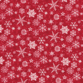 Snow Crew Flannel F1288-88 Red by Barb Tourtillotte for Henry Glass Fabrics, Image
