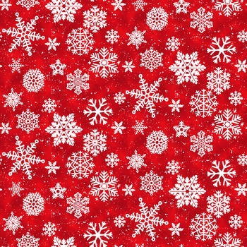 Snow Crew Flannel 1288-88 Red by Barb Tourtillotte for Henry Glass Fabrics, Image