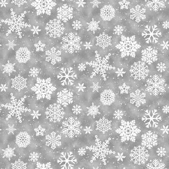 Snow Crew Flannel 1288-90 Gray by Barb Tourtillotte for Henry Glass Fabrics, Image