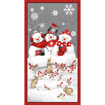 Snow Crew Flannel 1296P-89 Panel Multi by Barb Tourtillotte for Henry Glass Fabrics, Image