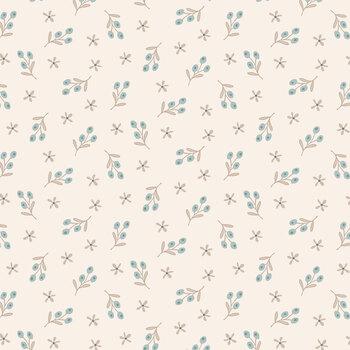 Simply Charming 3500-47 Cream Blue by One Sister for Henry Glass Fabrics, Image