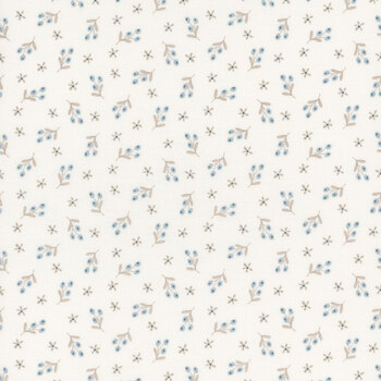Simply Charming 3500-47 Cream Blue by Janet Rae Nesbitt for Henry Glass Fabrics, Image