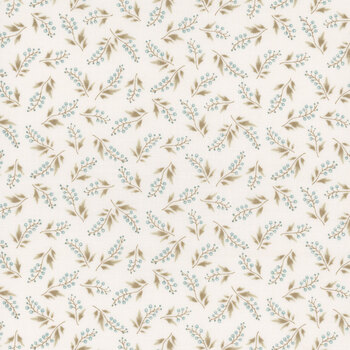Simply Charming 3502-47 Cream Blue by Janet Rae Nesbitt for Henry Glass Fabrics, Image