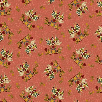 Pennyberry Farm 2001-22 Pink by Kim Diehl for Henry Glass Fabrics, Image