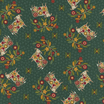 Pennyberry Farm 2002-77 Deep Teal by Kim Diehl for Henry Glass Fabrics, Image