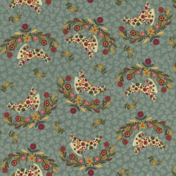 Pennyberry Farm 2003-11 Medium Blue by Kim Diehl for Henry Glass Fabrics, Image