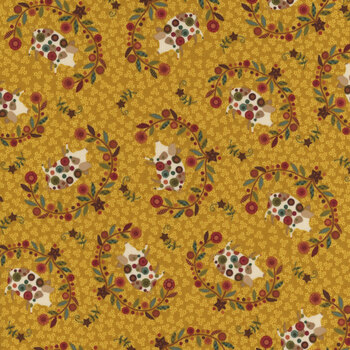 Pennyberry Farm 2005-44 Yellow by Kim Diehl for Henry Glass Fabrics, Image