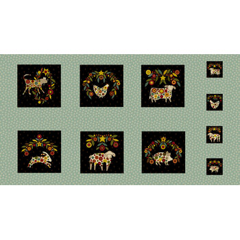 Pennyberry Farm 2006-11 Panel Multi by Kim Diehl for Henry Glass Fabrics, Image