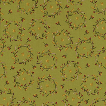 Pennyberry Farm 2008-66 Green by Kim Diehl for Henry Glass Fabrics, Image