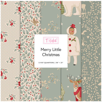 Merry Little Christmas  5 FQ Set - Duck Egg by Tilda, Image