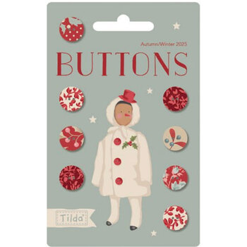 Merry Little Christmas TIL400073 8pc Button Pack - 12mm by Tilda, Image