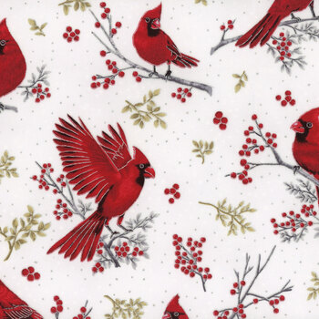 Berries and Birch X7796-176S Ice Silver by Hoffman Fabrics, Image