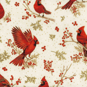 Berries and Birch X7796-20G Natural Gold by Hoffman Fabrics, Image