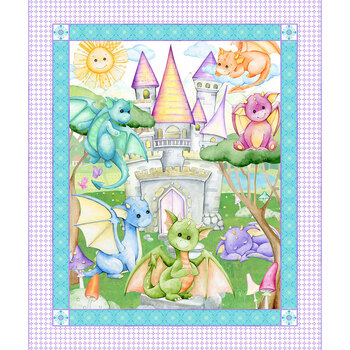 Dragon Friends 1DF-1 Panel by Jason Yenter for In The Beginning Fabrics, Image