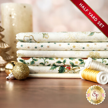 Stof Christmas 2025 - 6 Half Yard Set Cream/Gold by Stof Fabrics - RESERVE, Image