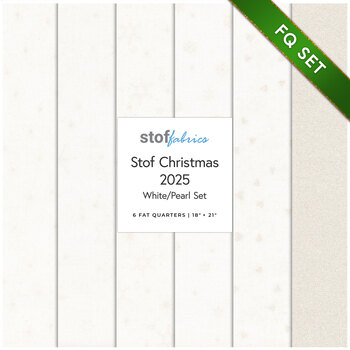 Stof Christmas 2025 - 6 FQ Set White/Pearl by Stof Fabrics - RESERVE, Image