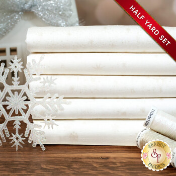 Stof Christmas 2025 - 5 Half Yard Set White/Pearl by Stof Fabrics, Image