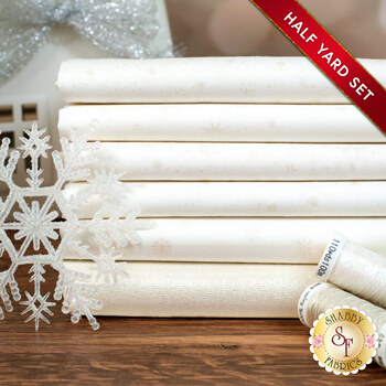 Stof Christmas 2025 - 6 Half Yard Set White/Pearl by Stof Fabrics - RESERVE, Image