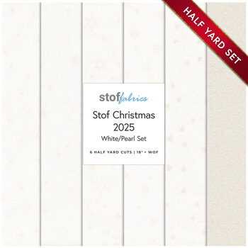 Stof Christmas 2025 - 6 Half Yard Set White/Pearl by Stof Fabrics - RESERVE, Image